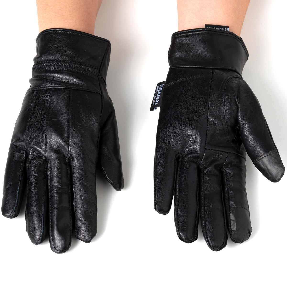 Alpine Swiss Womens Touch Screen Gloves Leather Phone Texting Glove Thermal Warm – Black