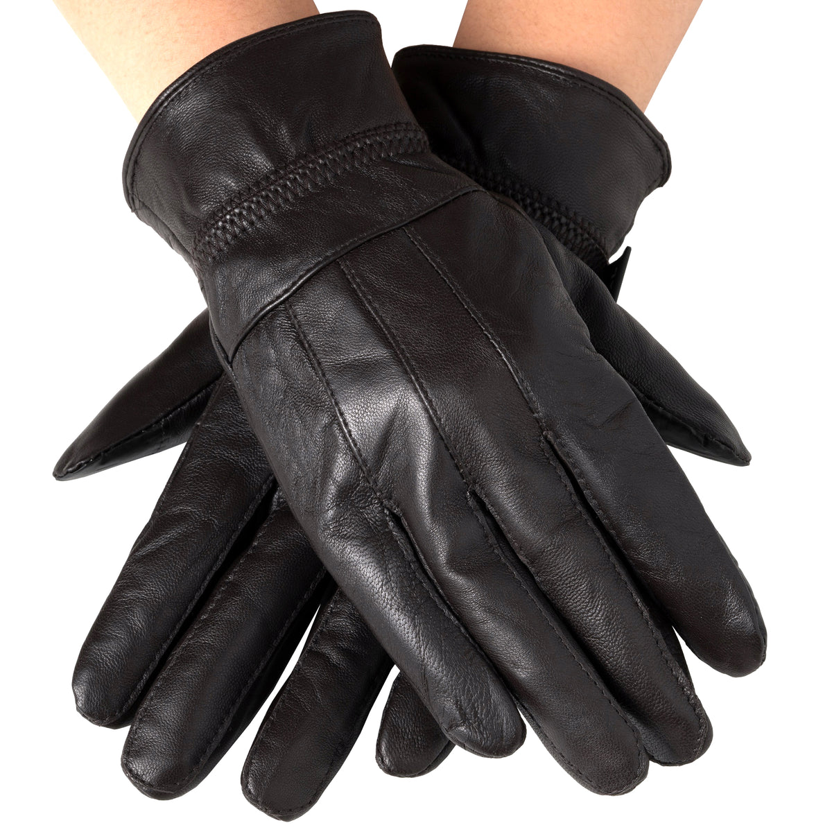 Alpine Swiss Womens Touch Screen Gloves Leather Phone Texting Glove Thermal Warm – Brown