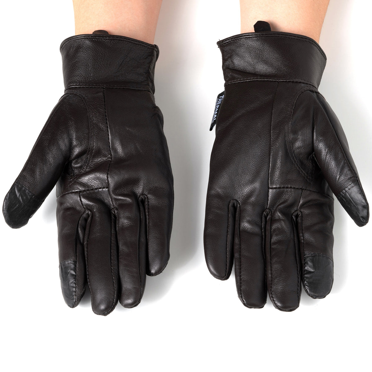 Alpine Swiss Womens Touch Screen Gloves Leather Phone Texting Glove Thermal Warm – Brown