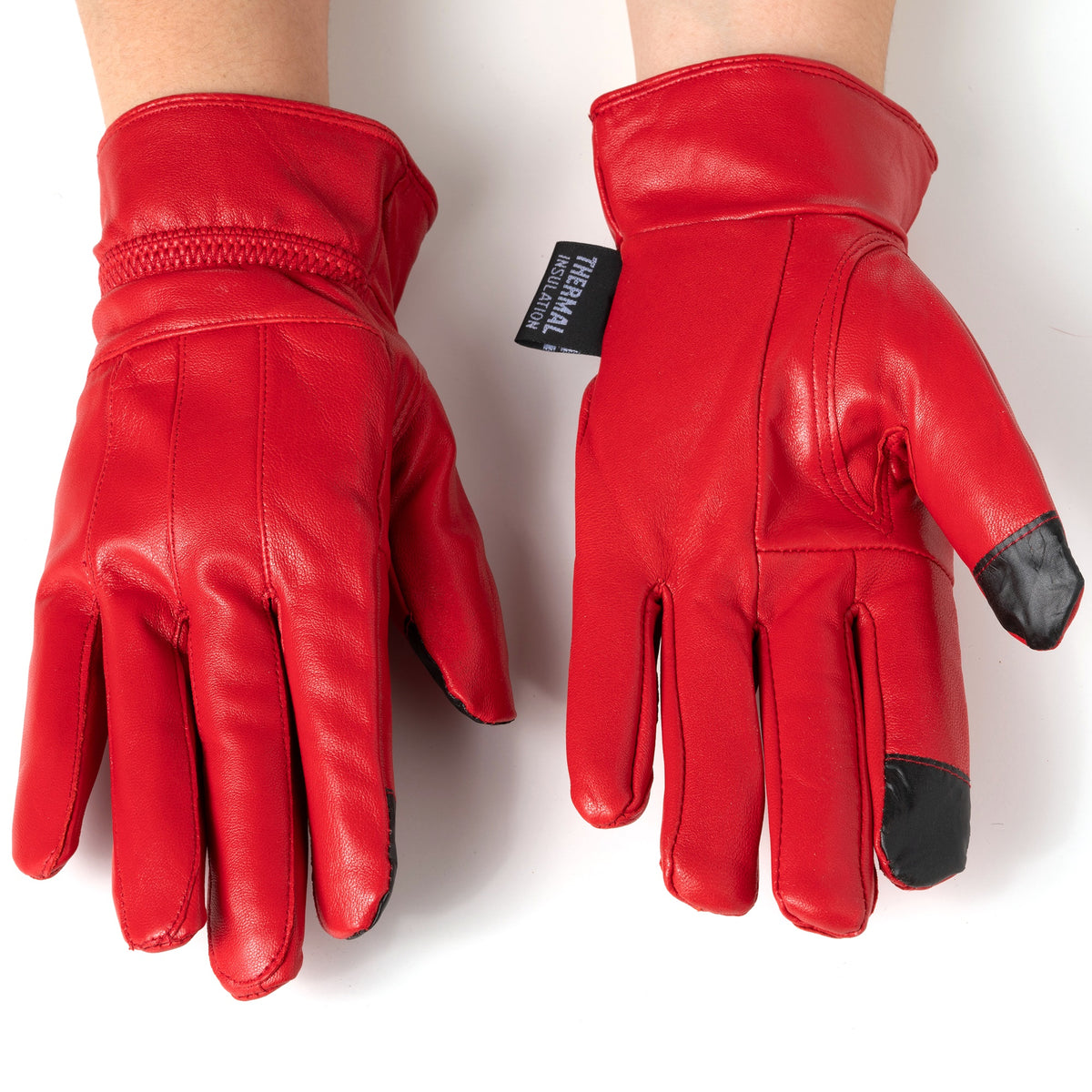 Alpine Swiss Womens Touch Screen Gloves Leather Phone Texting Glove Thermal Warm – Red