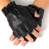 Alpine Swiss Mens Fingerless Gloves Genuine Leather for Workout Training Riding – Black