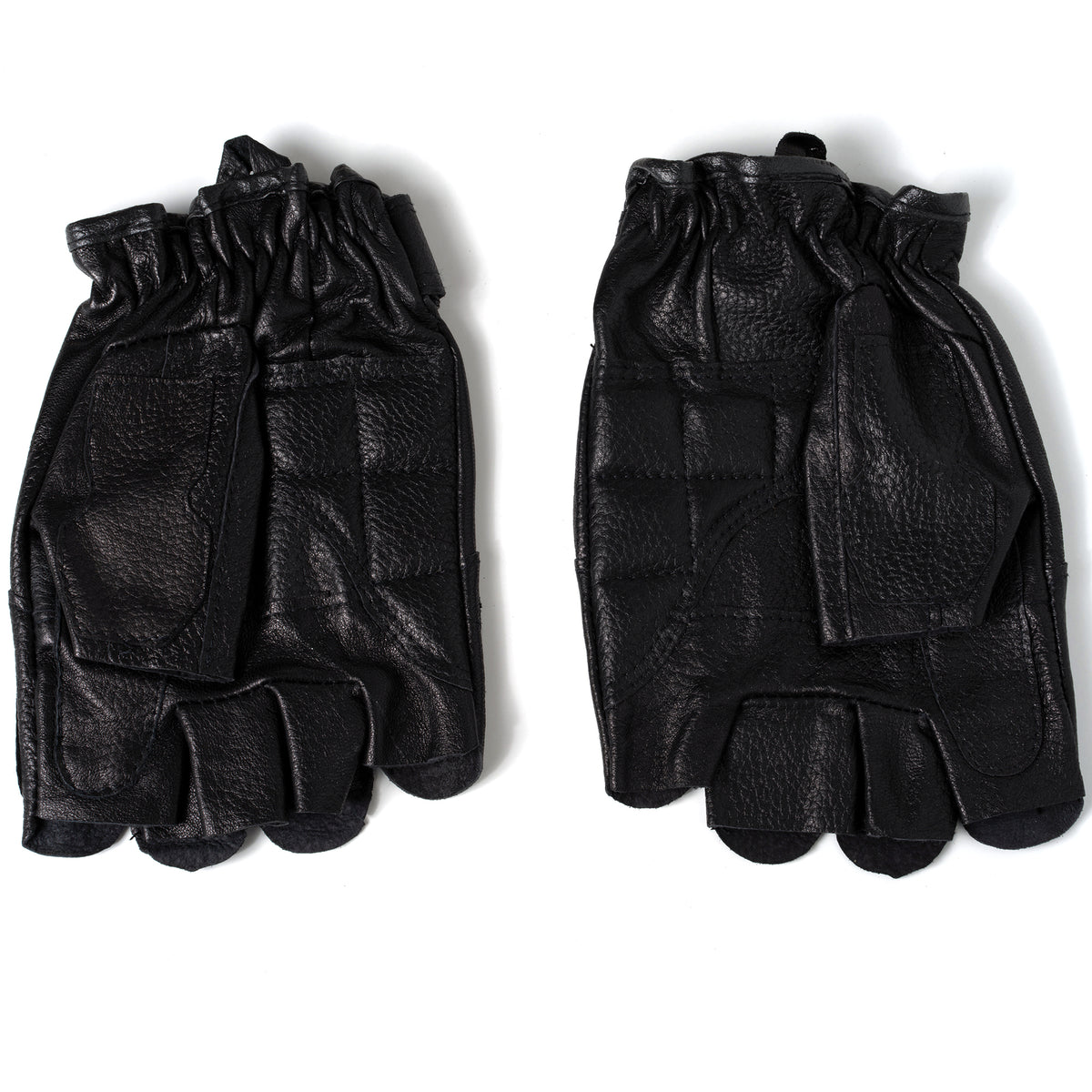 Alpine Swiss Mens Fingerless Gloves Genuine Leather for Workout Training Riding – Black