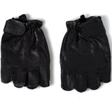 Alpine Swiss Mens Fingerless Gloves Genuine Leather for Workout Training Riding – Black