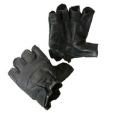 Alpine Swiss Mens Fingerless Gloves Genuine Leather for Workout Training Riding – Black