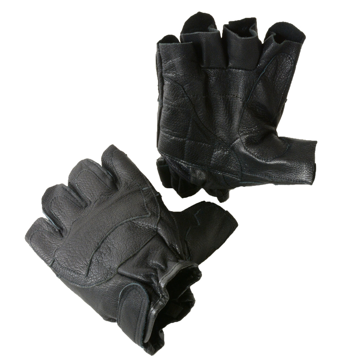 Alpine Swiss Mens Fingerless Gloves Genuine Leather for Workout Training Riding – Black