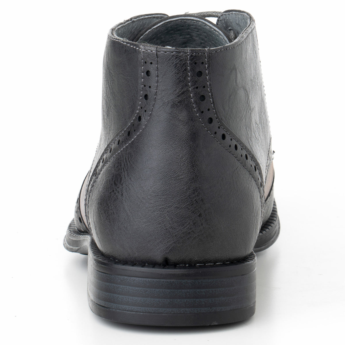 Alpine Swiss Mens Boots Wing Tip Lace Up Dress Shoes Two Tone Brogue Medallion – Gray