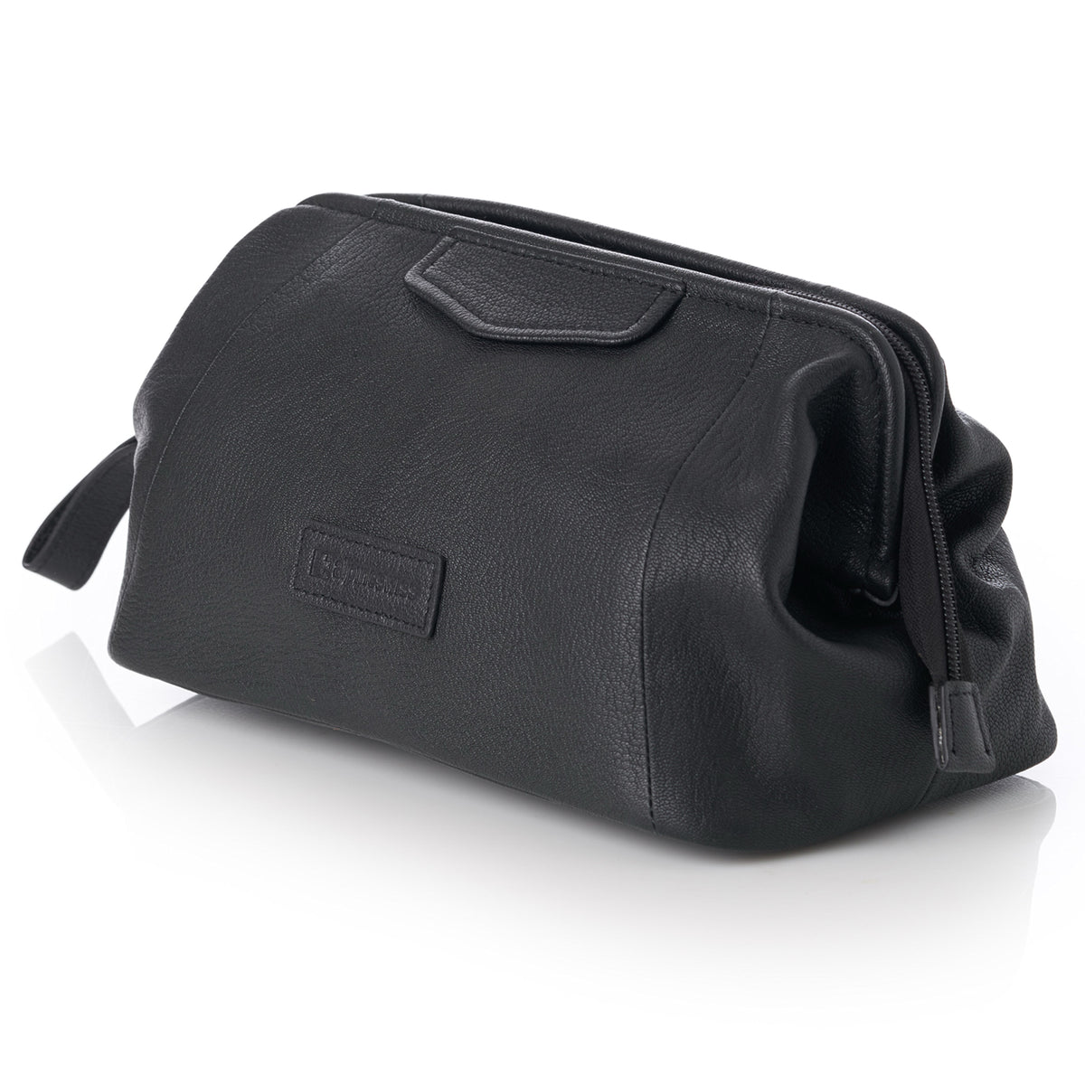 Alpine Swiss Lauter Toiletry Bag Genuine Leather Shaving Kit Dop Kit Travel Case – Black