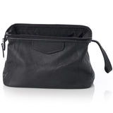 Alpine Swiss Lauter Toiletry Bag Genuine Leather Shaving Kit Dop Kit Travel Case – Black