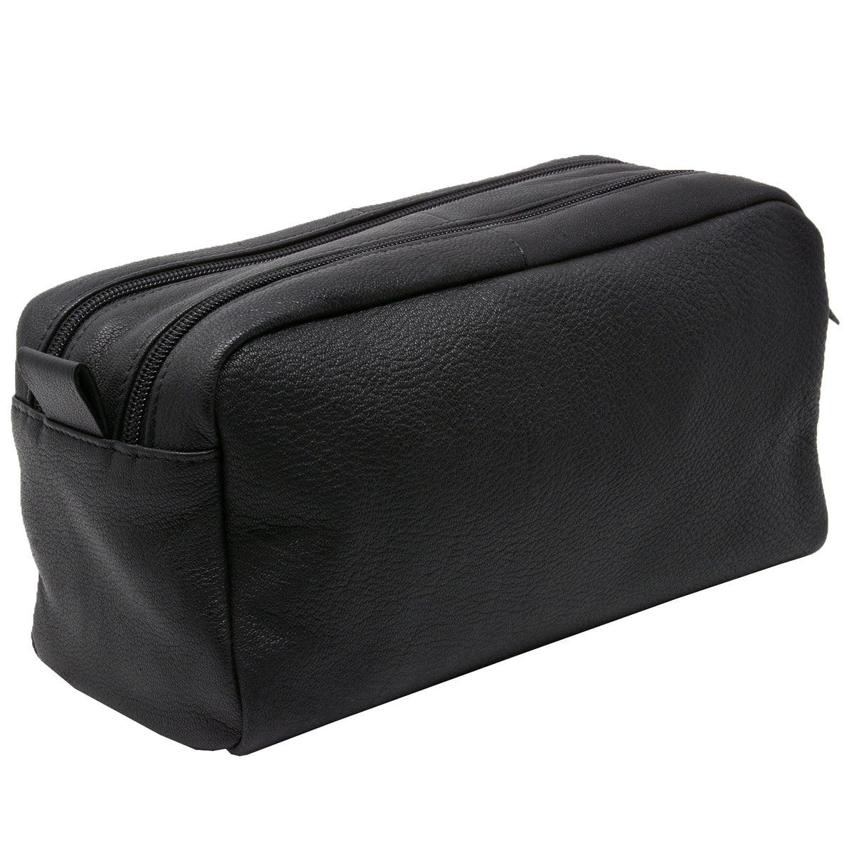 Alpine Swiss Sedona Toiletry Bag Genuine Leather Shaving Kit Dopp Kit Travel Case – Black