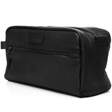 Alpine Swiss Sedona Toiletry Bag Genuine Leather Shaving Kit Dopp Kit Travel Case – Black