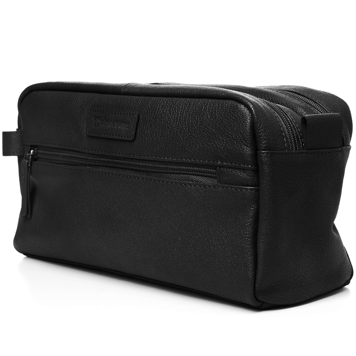 Alpine Swiss Sedona Toiletry Bag Genuine Leather Shaving Kit Dopp Kit Travel Case – Black