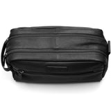 Alpine Swiss Sedona Toiletry Bag Genuine Leather Shaving Kit Dopp Kit Travel Case – Black