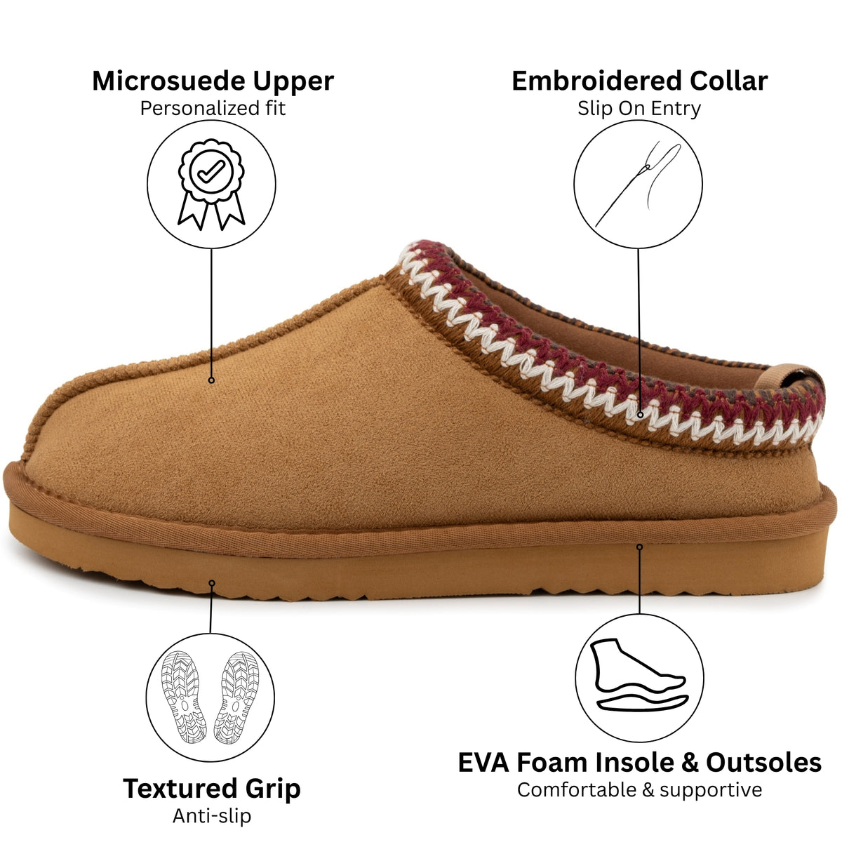 Alpine Swiss Haley Womens Fuzzy Slippers Warm Faux Fur Clog Slipper House Shoes – Chestnut