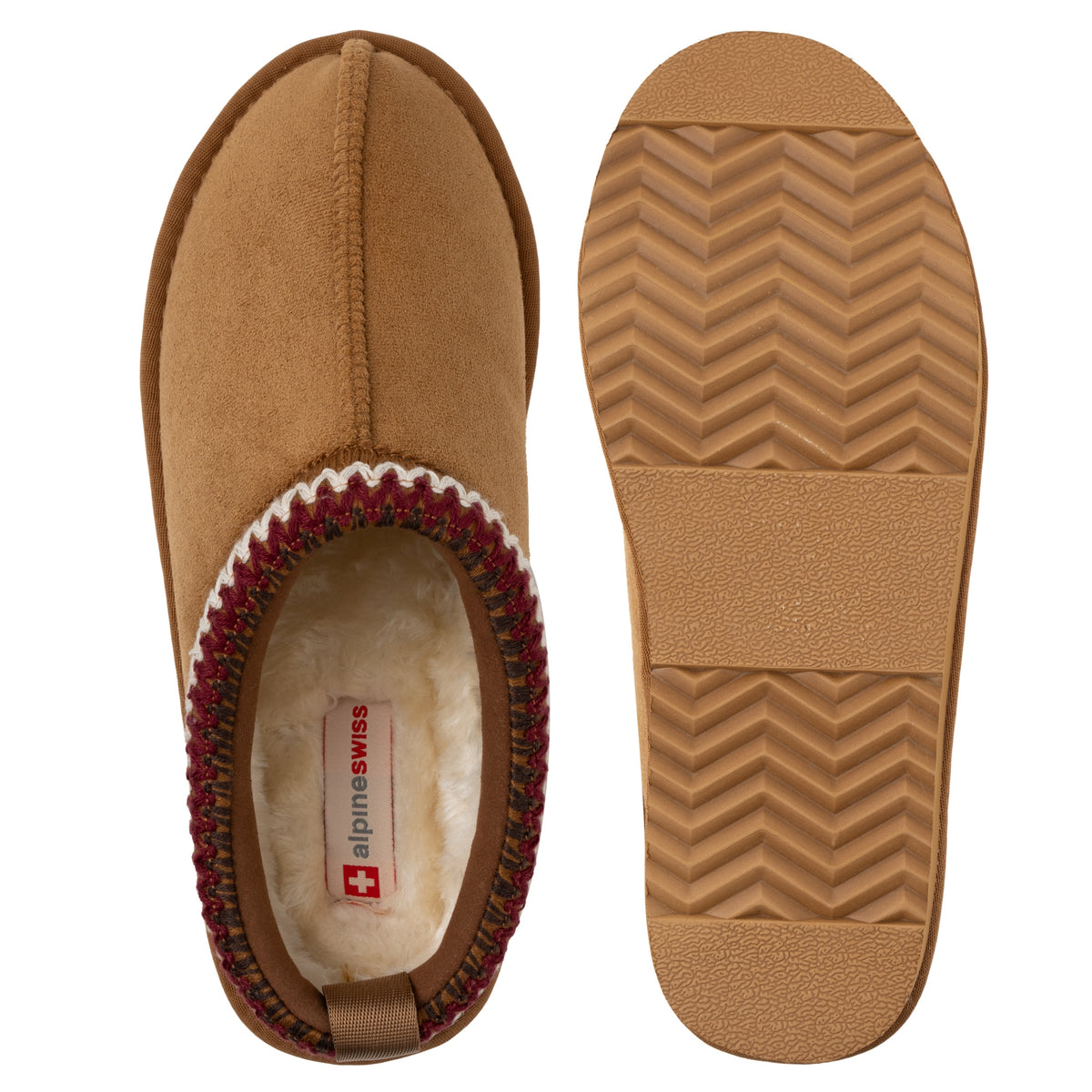 Alpine Swiss Haley Womens Fuzzy Slippers Warm Faux Fur Clog Slipper House Shoes – Chestnut