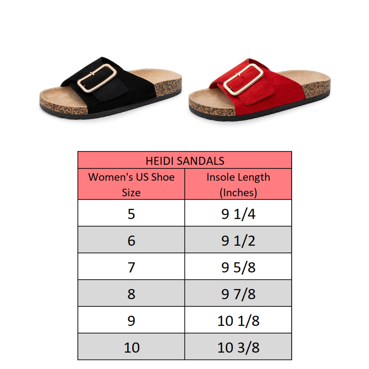 Alpine Swiss Heidi Women's Slide Sandals – Red