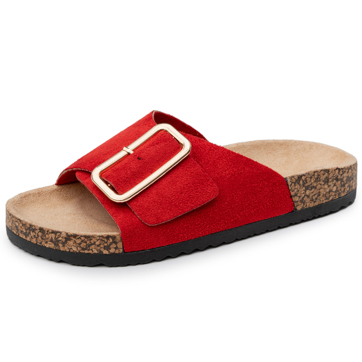 Alpine Swiss Heidi Women's Slide Sandals – Red