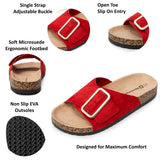 Alpine Swiss Heidi Women's Slide Sandals – Red