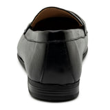 Alpine Swiss Helen Womens Leather Penny Loafers Comfortable Slip On Flat Shoes – Black Leather