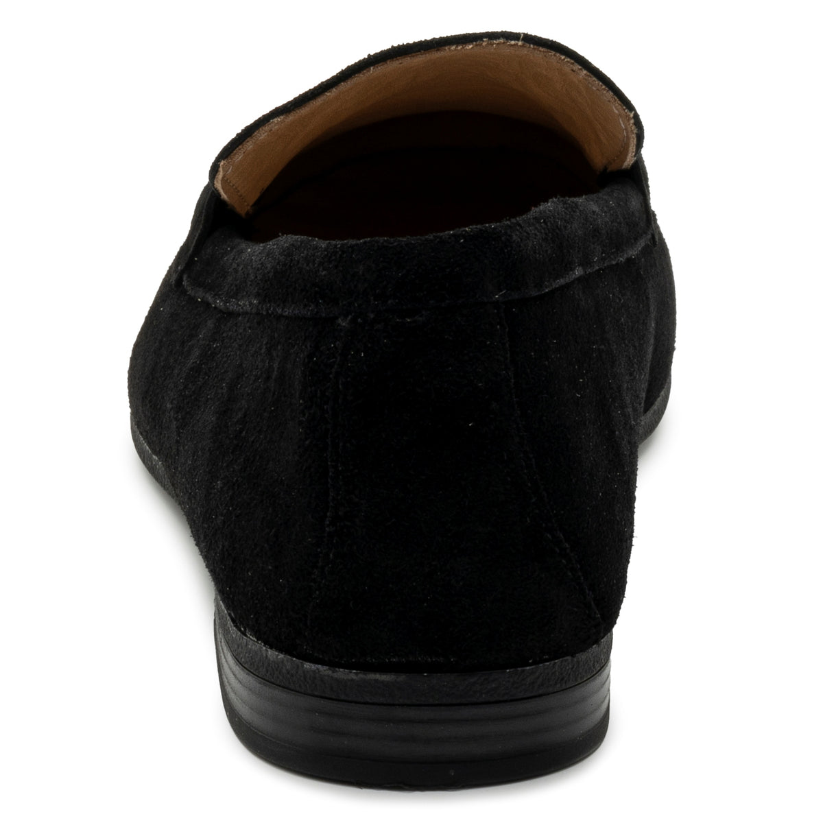 Alpine Swiss Helen Womens Leather Penny Loafers Comfortable Slip On Flat Shoes – Black Suede