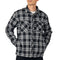 Alpine Swiss Henry Mens Quilted Flannel Jacket Warm Plaid Snap Front Shacket – Black Gray