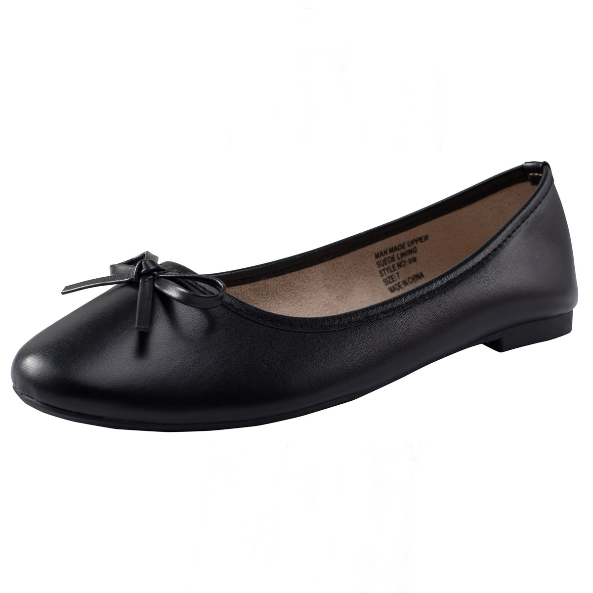 Alpine Swiss Iris Womens Ballet Flats Classic Bow Slip On Comfortable Shoes – Black
