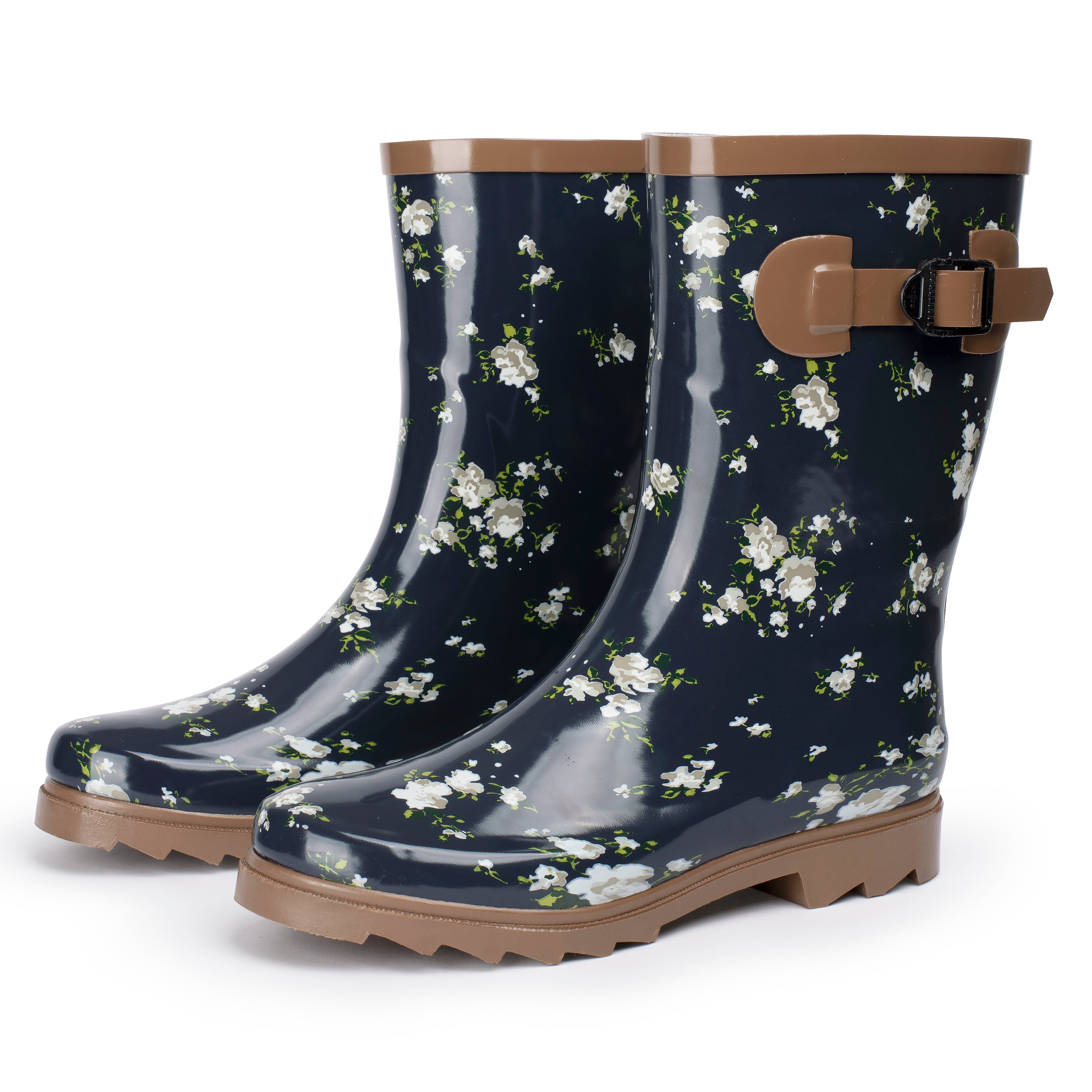 Alpine Swiss Izzy Womens Mid Calf Rain Boots – Waterproof Rubber