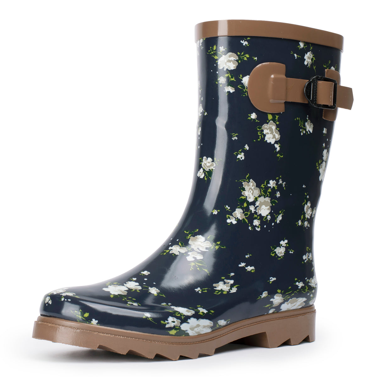 Alpine Swiss Izzy Womens Waterproof Rain Boots Mid Calf Tall Rubber Garden Boots – Flower Short