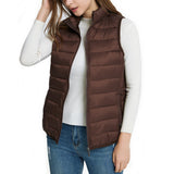 Alpine Swiss Jodie Womens Puffer Vest Warm Light Down Alternative Insulated Vest – Brown