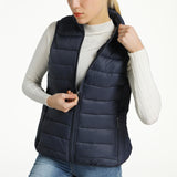 Alpine Swiss Jodie Womens Puffer Vest Warm Light Down Alternative Insulated Vest – Navy