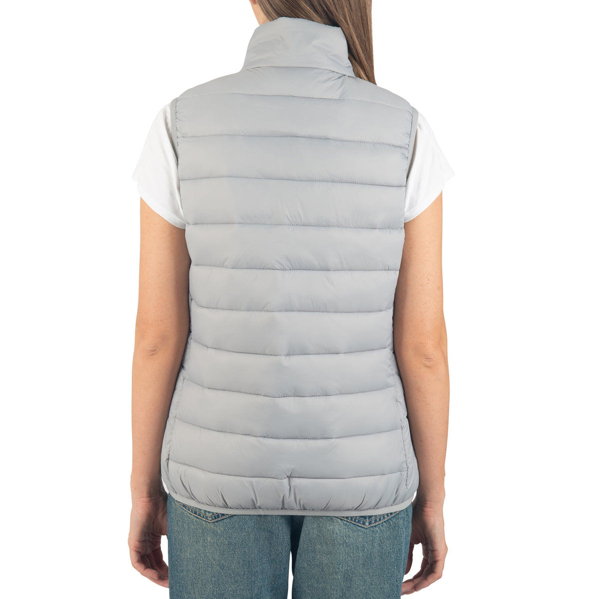 Alpine Swiss Jodie Womens Puffer Vest Warm Light Down Alternative Insulated Vest – Gray
