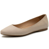 Alpine Swiss Julia Womens Leather Pointed Toe Ballet Flats Comfort Slip On Shoes – Cream Leather