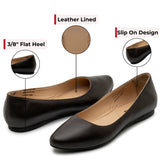 Alpine Swiss Julia Womens Leather Pointed Toe Ballet Flats Comfort Slip On Shoes – Dark Brown Leather