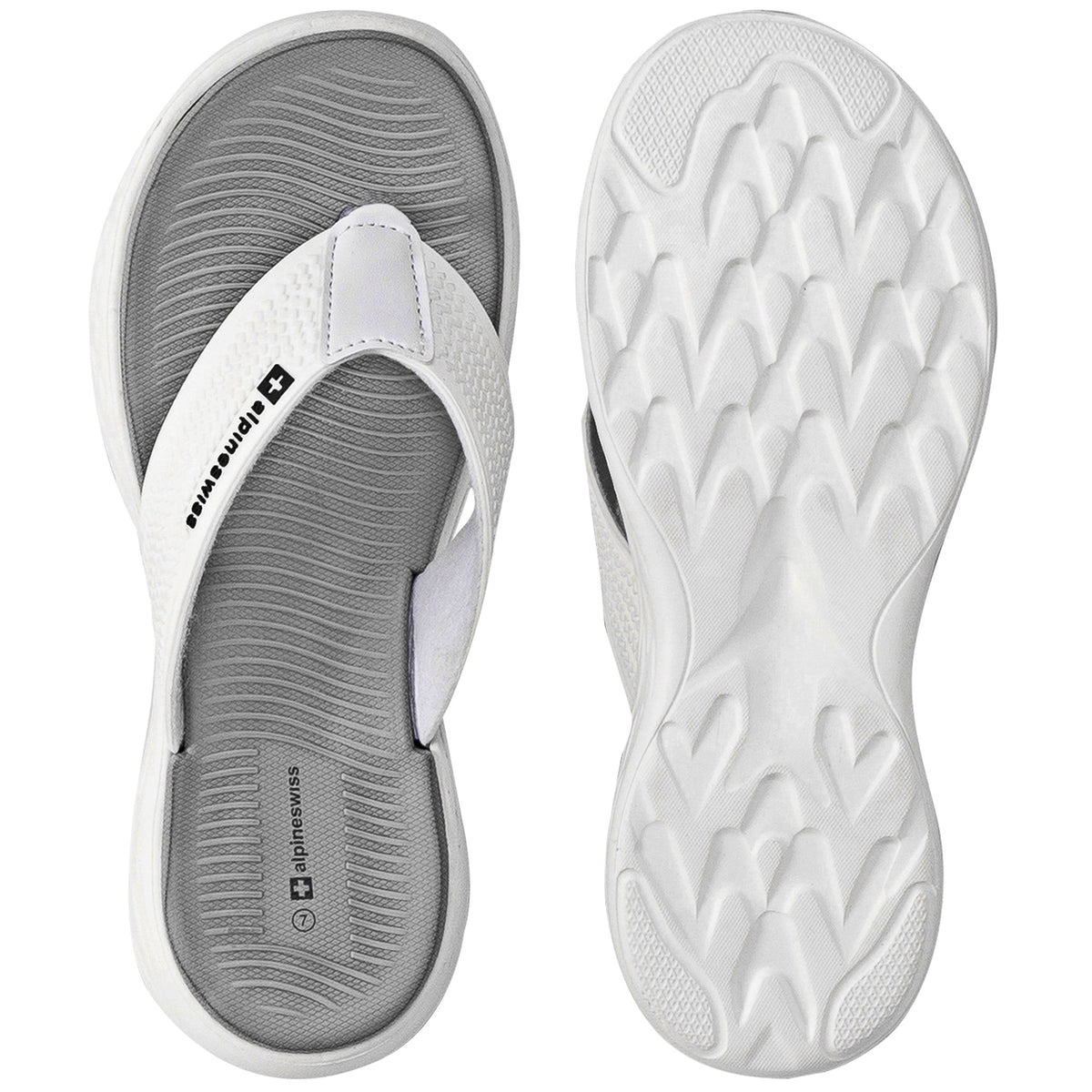 Alpine Swiss Katie Womens Flip Flops Outdoor Walking Thong Sandals Anti-Slip – Gray
