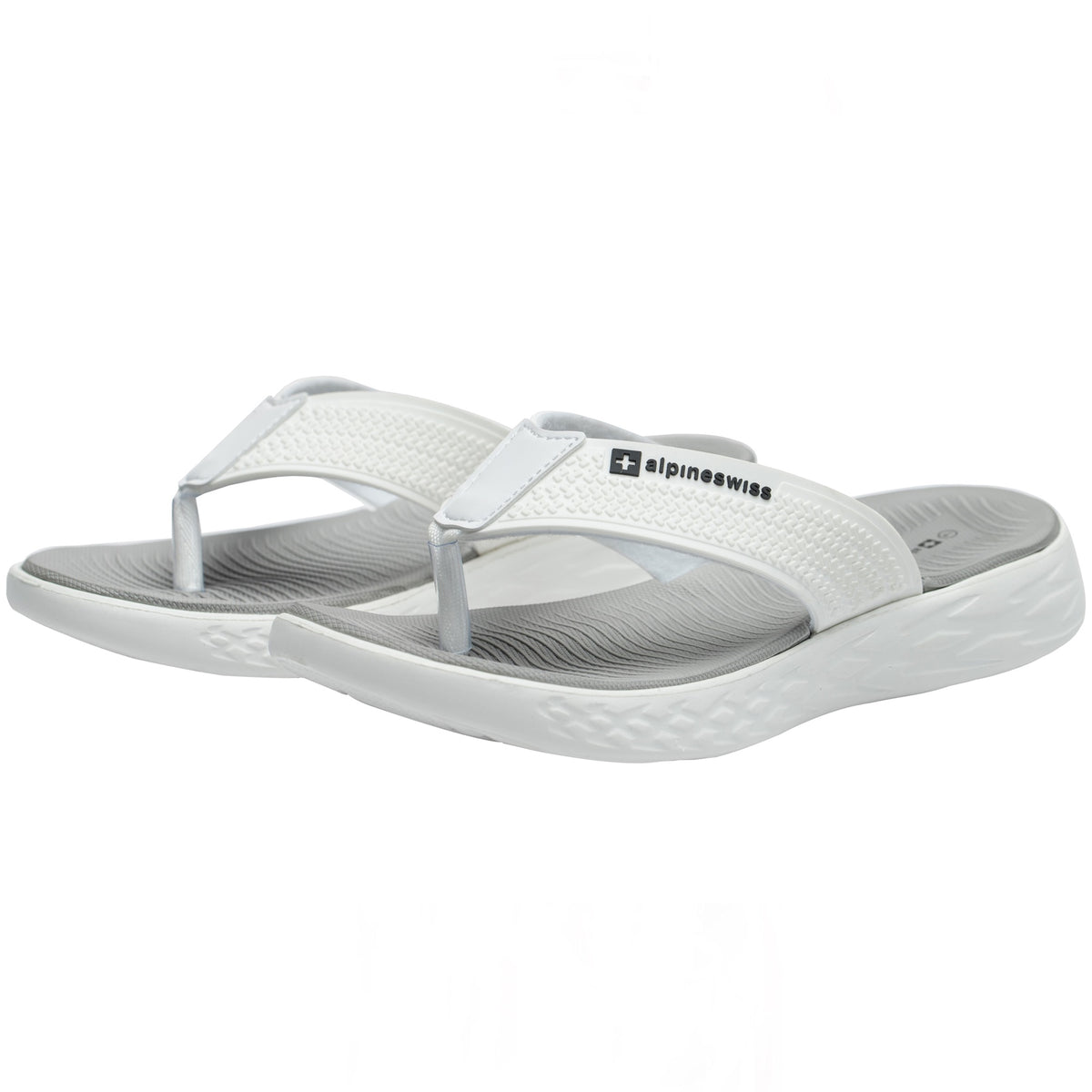 Alpine Swiss Katie Womens Flip Flops Outdoor Walking Thong Sandals Anti-Slip – Gray