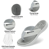 Alpine Swiss Katie Womens Flip Flops Outdoor Walking Thong Sandals Anti-Slip – Gray