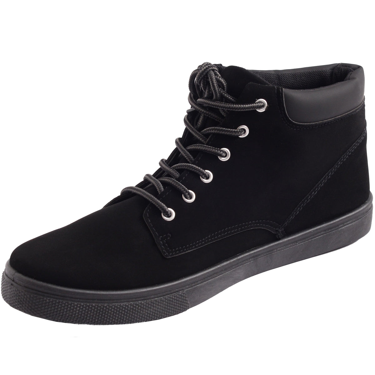 Alpine Swiss Keith Mens High Top Fashion Sneakers Casual Lace Up Shoes Boots – Black