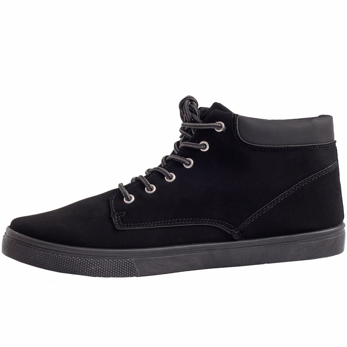 Alpine Swiss Keith Mens High Top Fashion Sneakers Casual Lace Up Shoes Boots – Black