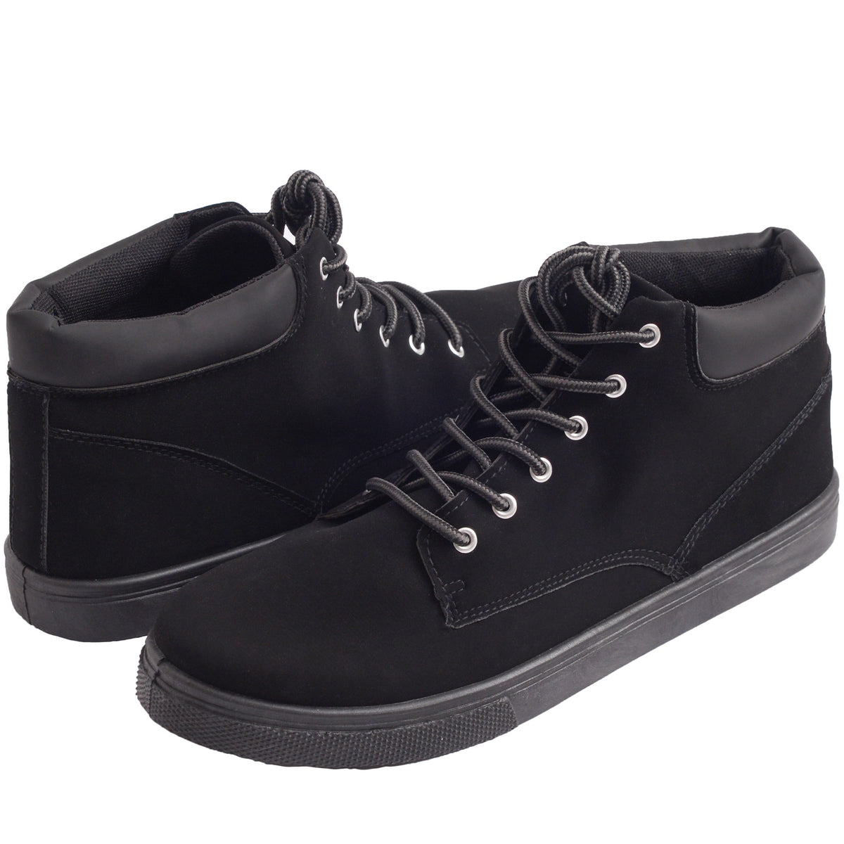 Alpine Swiss Keith Mens High Top Fashion Sneakers Casual Lace Up Shoes Boots – Black