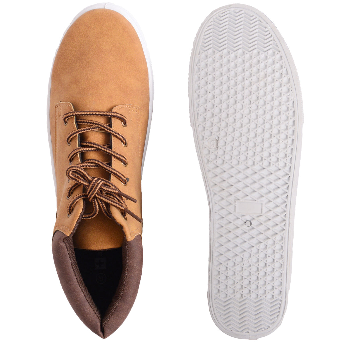 Alpine Swiss Keith Mens High Top Fashion Sneakers Casual Lace Up Shoes Boots – Tan