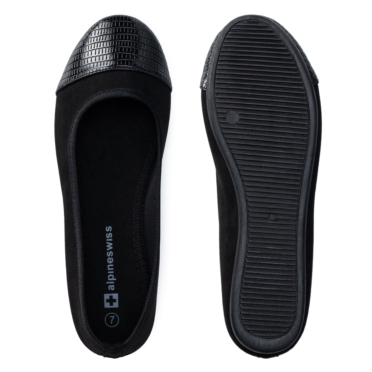 Alpine Swiss Kelly Women’s Ballet Flats – Black