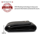 Alpine Swiss Womens Trifold Wallet RFID Blocking ID Window Coin Pouch Wallet – Black