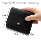 Alpine Swiss Womens Trifold Wallet RFID Blocking ID Window Coin Pouch Wallet – Black