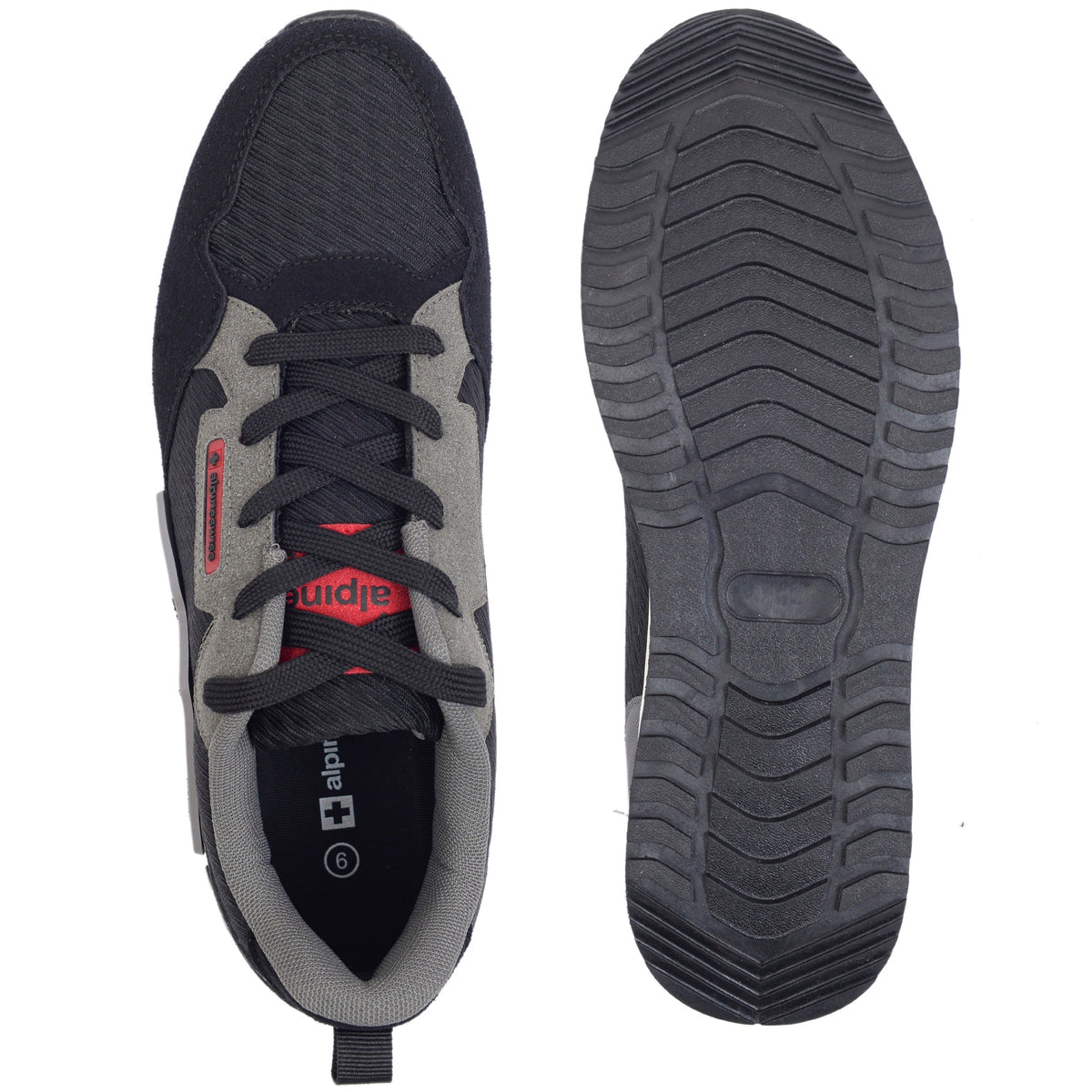 Alpine Swiss Mens Retro Sneakers Casual Low Top Lace Up Walking Tennis Shoes – Black