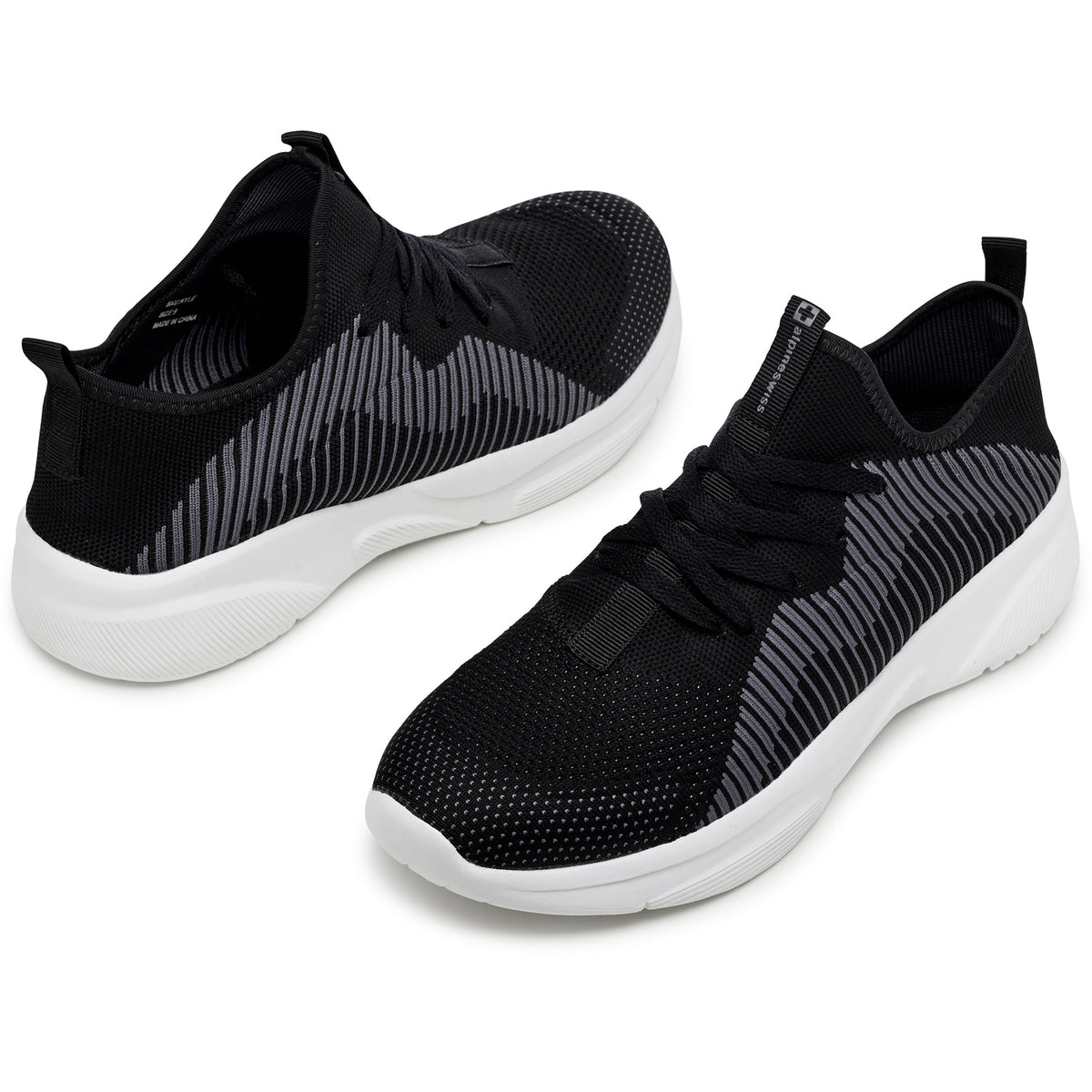 Alpine Swiss Kyle Mens Fashion Sneakers Lightweight Casual Athletic Tennis Shoes – Black