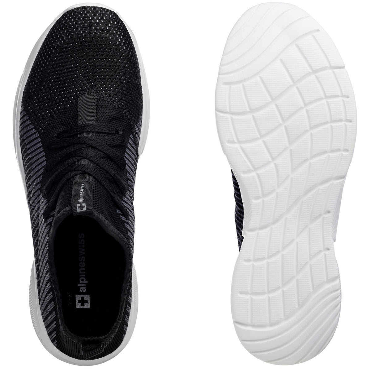 Alpine Swiss Kyle Mens Fashion Sneakers Lightweight Casual Athletic Tennis Shoes – Black