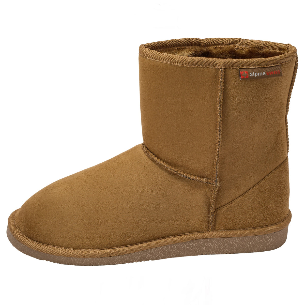 Alpine Swiss Laura Women's Short Winter Boots – Chestnut