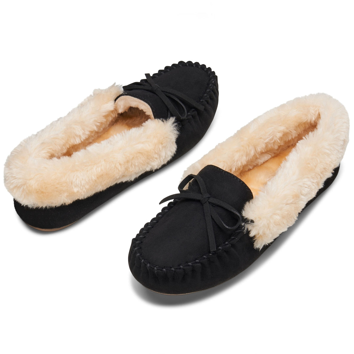 Alpine Swiss Leah Women’s Moccasin Slippers – Black