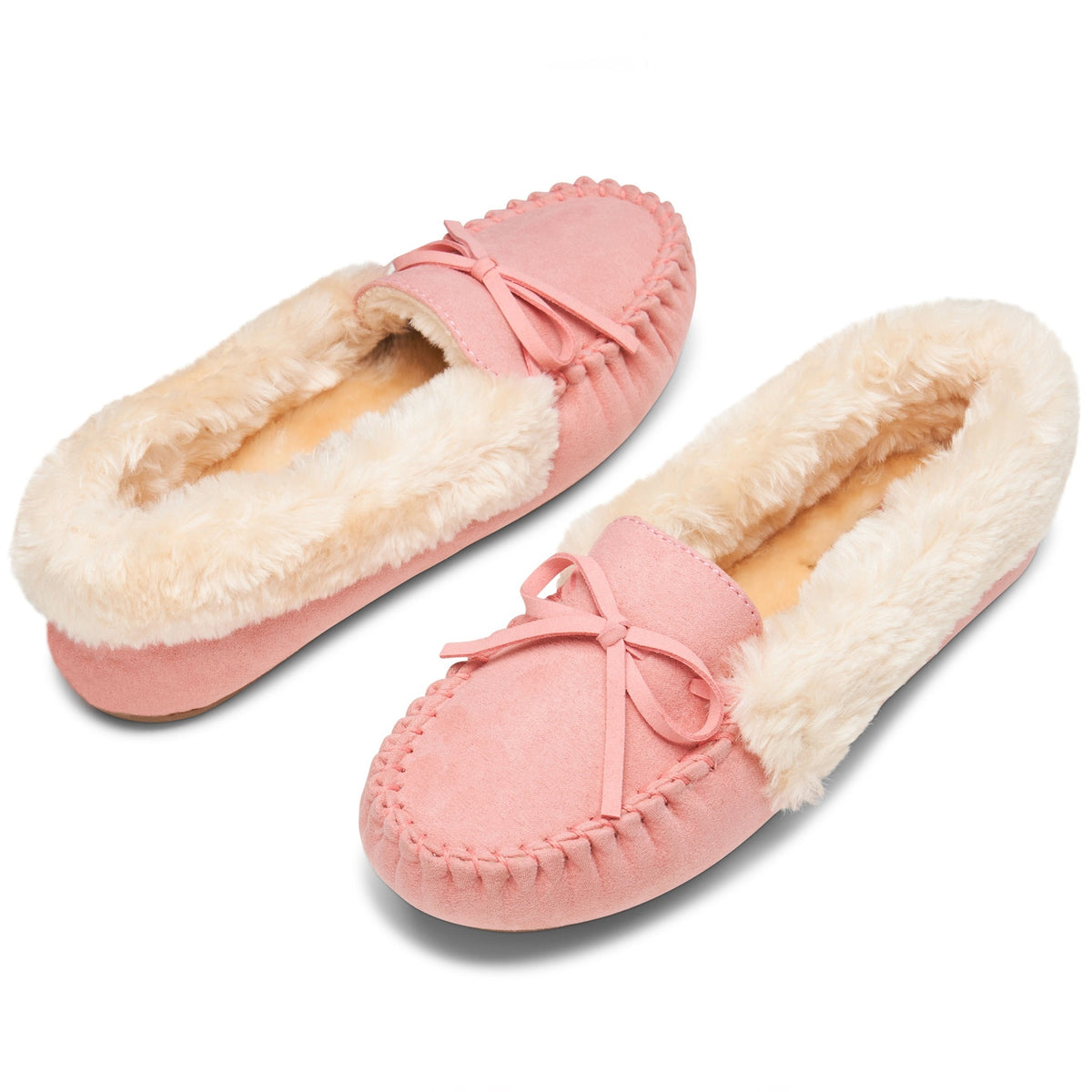 Alpine Swiss Leah Women’s Moccasin Slippers – Pink