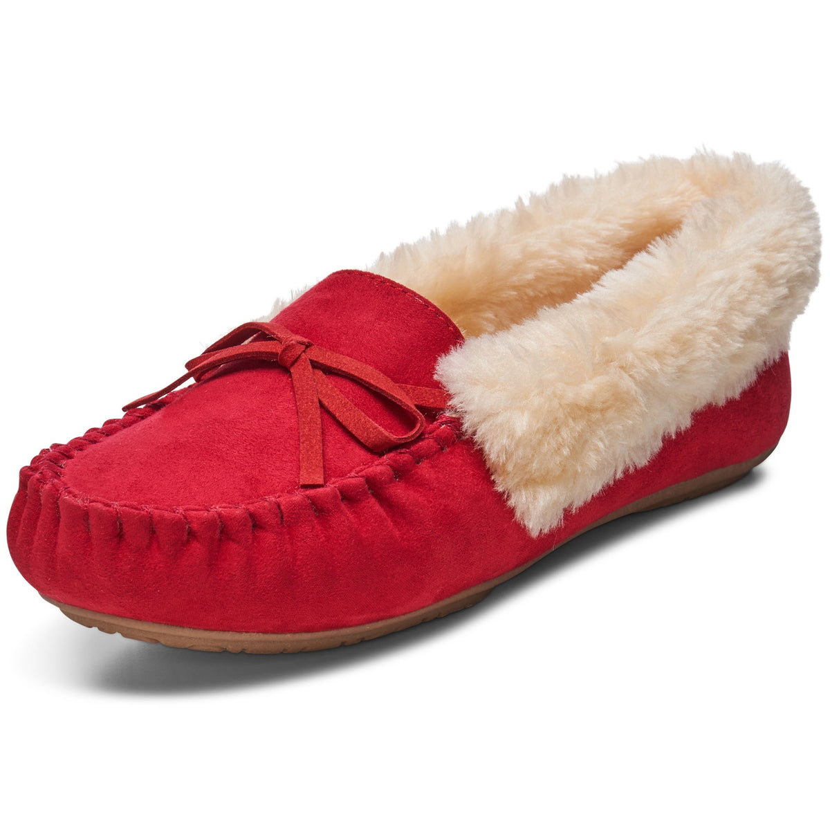 Alpine Swiss Leah Women’s Moccasin Slippers – Red