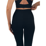 Alpine Swiss Leila Womens Flare Leggings Crossover High Waist Bootcut Yoga Pants – Black